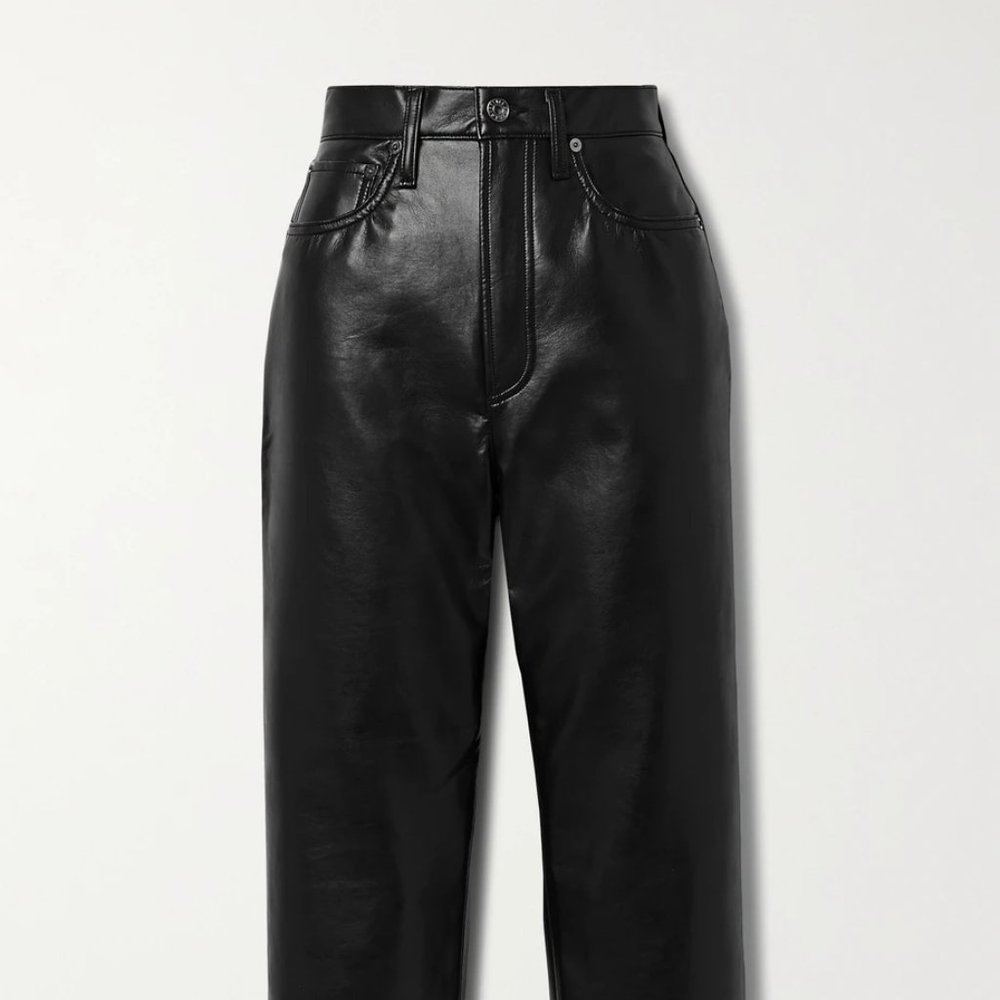 Agolde Leather-blend straight leg pants